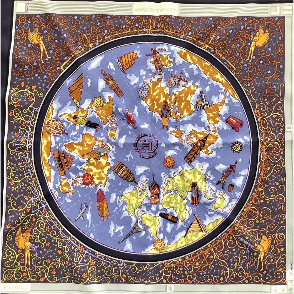 Vintage Hermès Silk Scarf 45cm hermes website Gavroche Pocket Square